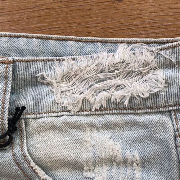 Litz Light Washed Distressed Denim Skirt - Picture 6 of 7